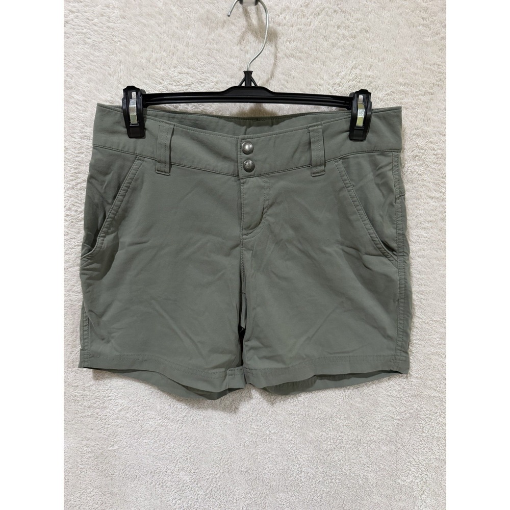Columbia Shorts Womens 4 Green Omni-Shield Stretch Hiking Quick Dry Outdoor
